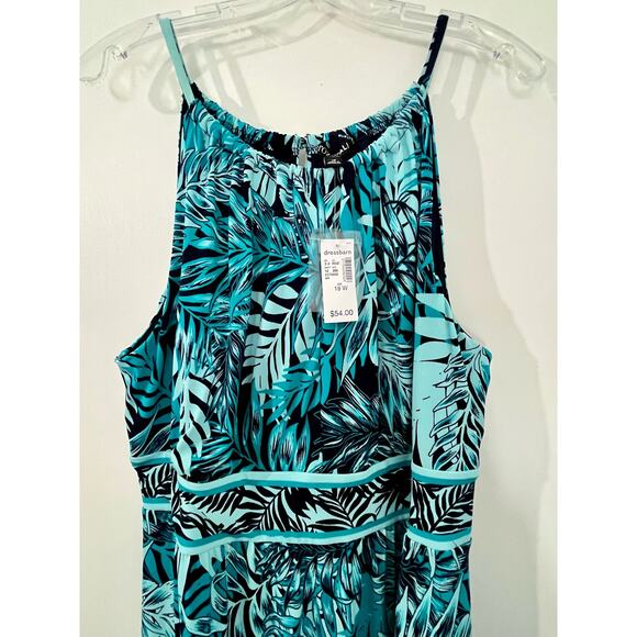 New dressbarn Roz and Ali Halter Long Maxi Dress 18 W Stretch Summer Easter - Picture 4 of 7